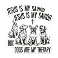 (2 Pack) Jesus My Savior Dogs My Therapy Magnets - Christian Dog Lover - Dog Mom Faith Accessories - 5 Inches On Longest Side - Thick Durable Magnet - Made in USA - MAG27779