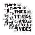 (3 Pack) Thick Thighs Spooky Vibes Decals - Halloween Decal - Witchy Decal - 3 Inches On Longest Side - Easy Peel & Apply - Made in USA - 3MCS4868