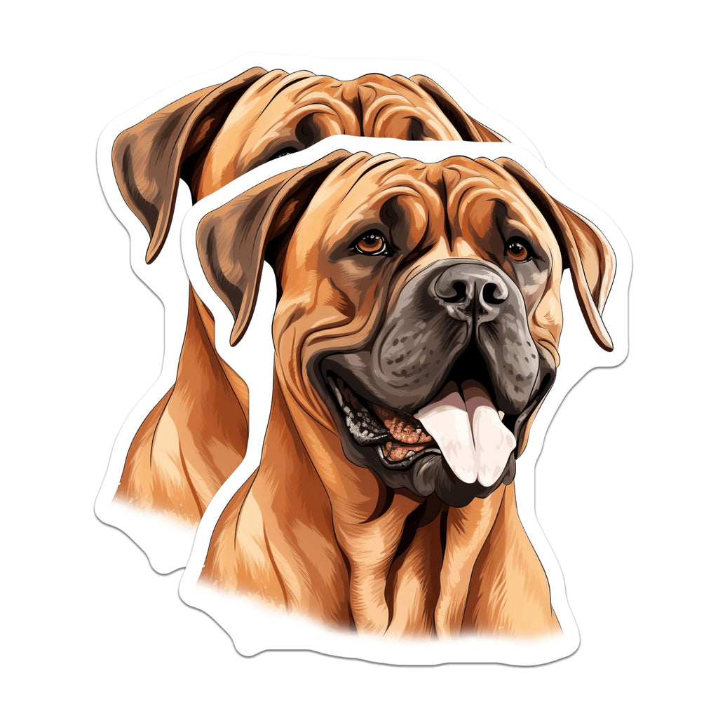 (2 Pack) Bullmastiff Dog Magnets - Large Breed Pet Lover Decor - Fawn Mastiff Fridge Art - 5 Inches On Longest Side - Thick Durable Magnet - Made in USA - MAG25417