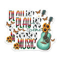 (2 Pack) Country Music Magnets - Sunflower Guitar Decor - Play Me Country Music - 5" On Longest Side - Premium Magnet - for Cars, Refrigerators, Toolboxes, Lockers - Made in USA - MAG14802