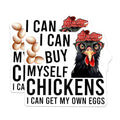 (2 Pack) Funny Chicken Stickers - Humorous Quote - Farm Animal Vinyl Decals for Chicken Lovers - 5" On Longest Side - Sticks to Smooth Flat Surfaces - Made in USA - BMCS7735