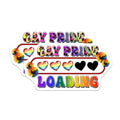 (2 Pack) Gay Pride Loading Stickers - Rainbow Heart - LGBTQ+ Vinyl Decals - 5" On Longest Side - Sticks to Smooth Flat Surfaces - Made in USA - BMCS8292