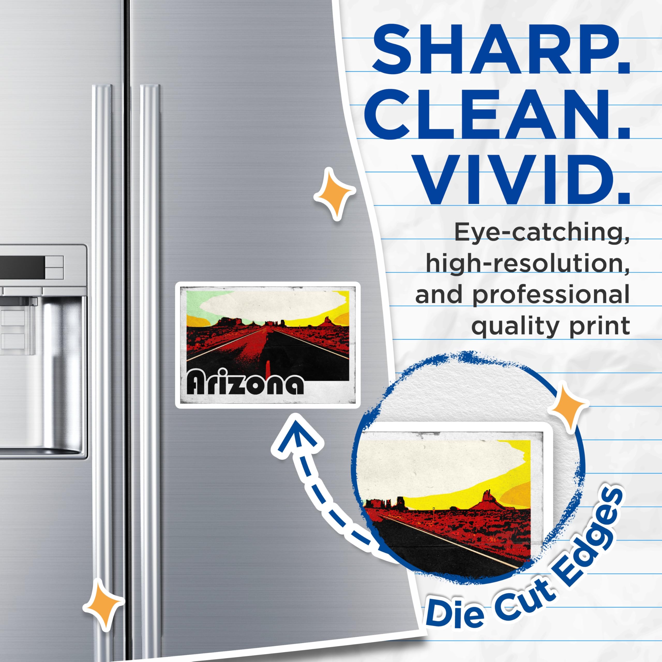 (2 Pack) Arizona Magnets - Desert Landscape Road Trip - Southwestern State Decor - 5 Inches On Longest Side - Thick Durable Magnet - Made in USA - MAG19072