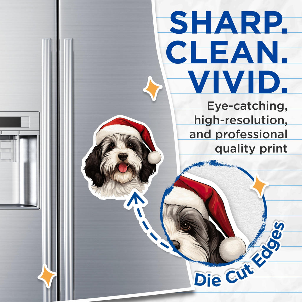 (2 Pack) Christmas Havanese Dog Magnets - Holiday Fridge Decor Pet Lover Accessory - Festive Animal Art Stocking Stuffer - 5 Inches On Longest Side - Thick Durable Magnet - Made in USA - MAG30832