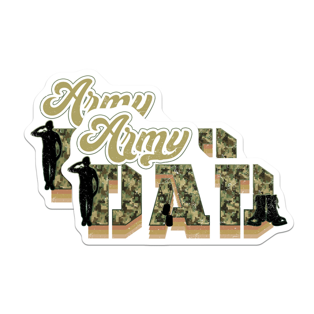 (2 Pack) Army Dad Magnets - Military Father Appreciation - Veteran Papa Decor - Soldier Family Support - 5 Inches On Longest Side - Thick Durable Magnet - Made in USA - MAG36083