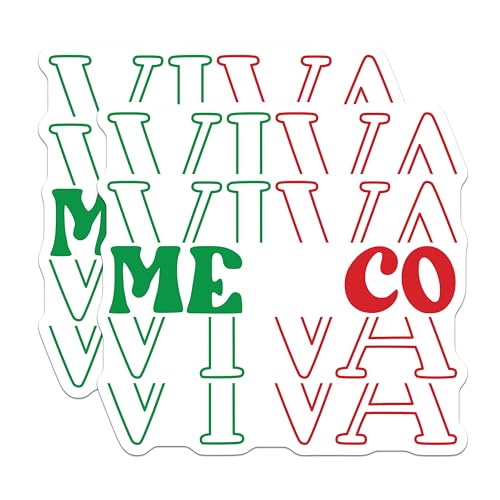 (2 Pack) Viva Mexico Magnets - Mexican Pride Magnets - Latin American Culture Magnets - 5" On Longest Side - for Cars, Refrigerators, Toolboxes, Lockers - Made in USA BMCS3081
