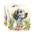 (2 Pack) Dog Art Stickers - Watercolor Flower Dog Decals - Cute Pet Lover Stickers - 5" On Longest Side - Sticks to Smooth Flat Surfaces - Made in USA - BMCS6491