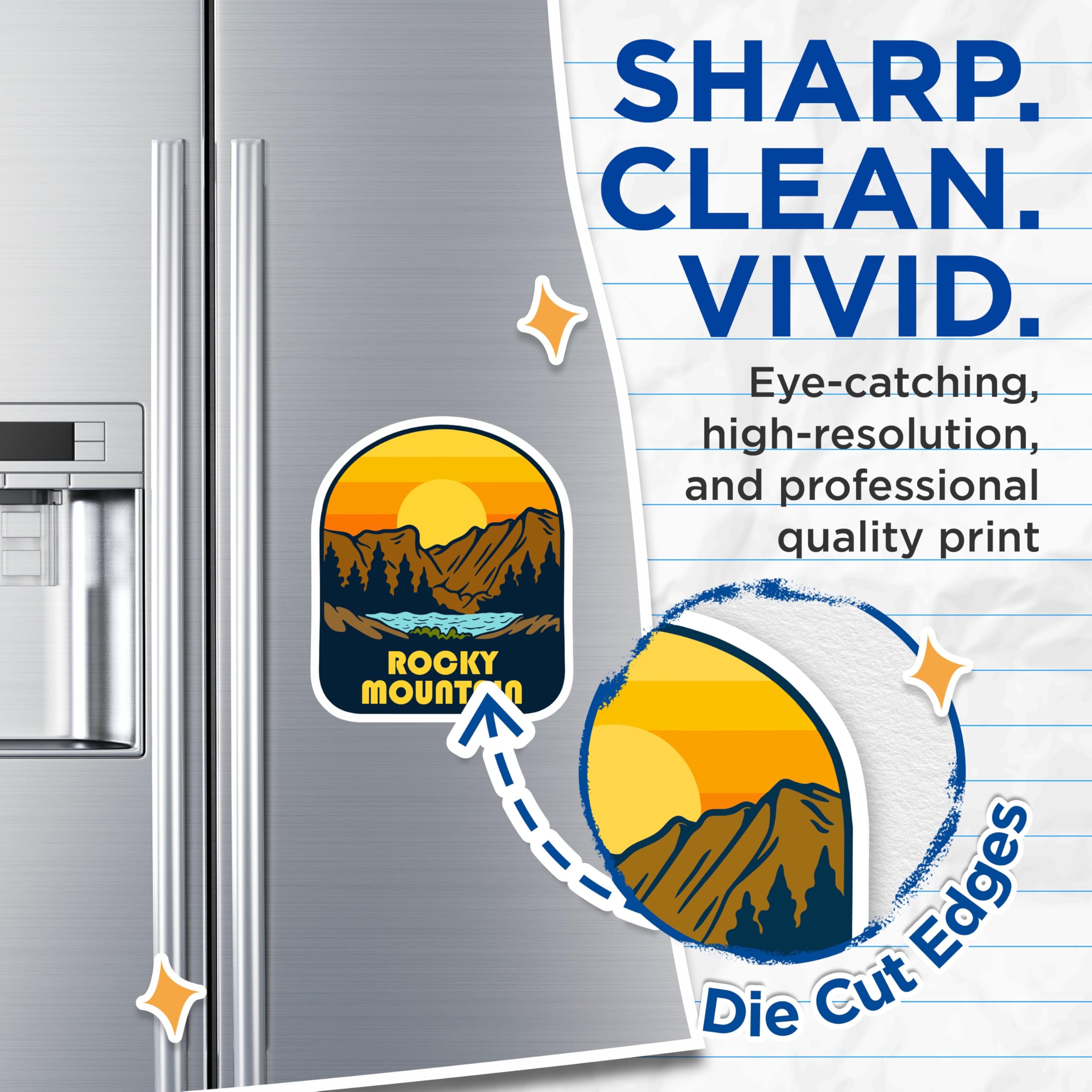 (2 Pack) Rocky Mountain Magnets - Nature Scene Magnets - Landscape Refrigerator Decor - 5" On Longest Side - Premium Magnet - for Cars, Refrigerators, Toolboxes, Lockers - Made in USA - MAG18978