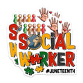 (2 Pack) Social Worker Magnets - Juneteenth Celebration - Diversity Inclusion Message - 5 Inches On Longest Side - Thick Durable Magnet - Made in USA - MAG39181