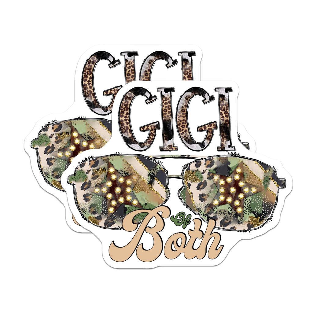 (2 Pack) Gigi of Both Magnets - Leopard Camo Grandma - Trendy Gigi Decor - 5 Inches On Longest Side - Thick Durable Magnet - Made in USA - MAG28447