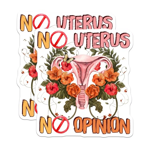 (2 Pack) No Uterus No Opinion Magnets Magnets - 5" On Longest Side - Made in USA - Sticks to Refrigerators & Metal Surfaces - MAG9035