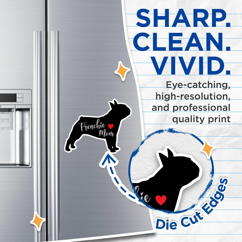 (2 Packs) Frenchie Mom Magnets - French Bulldog Magnets - 5 Inches On Longest Side - Premium Magnet - for Fridges, Toolboxes, Cars - Made in USA - MAG2472