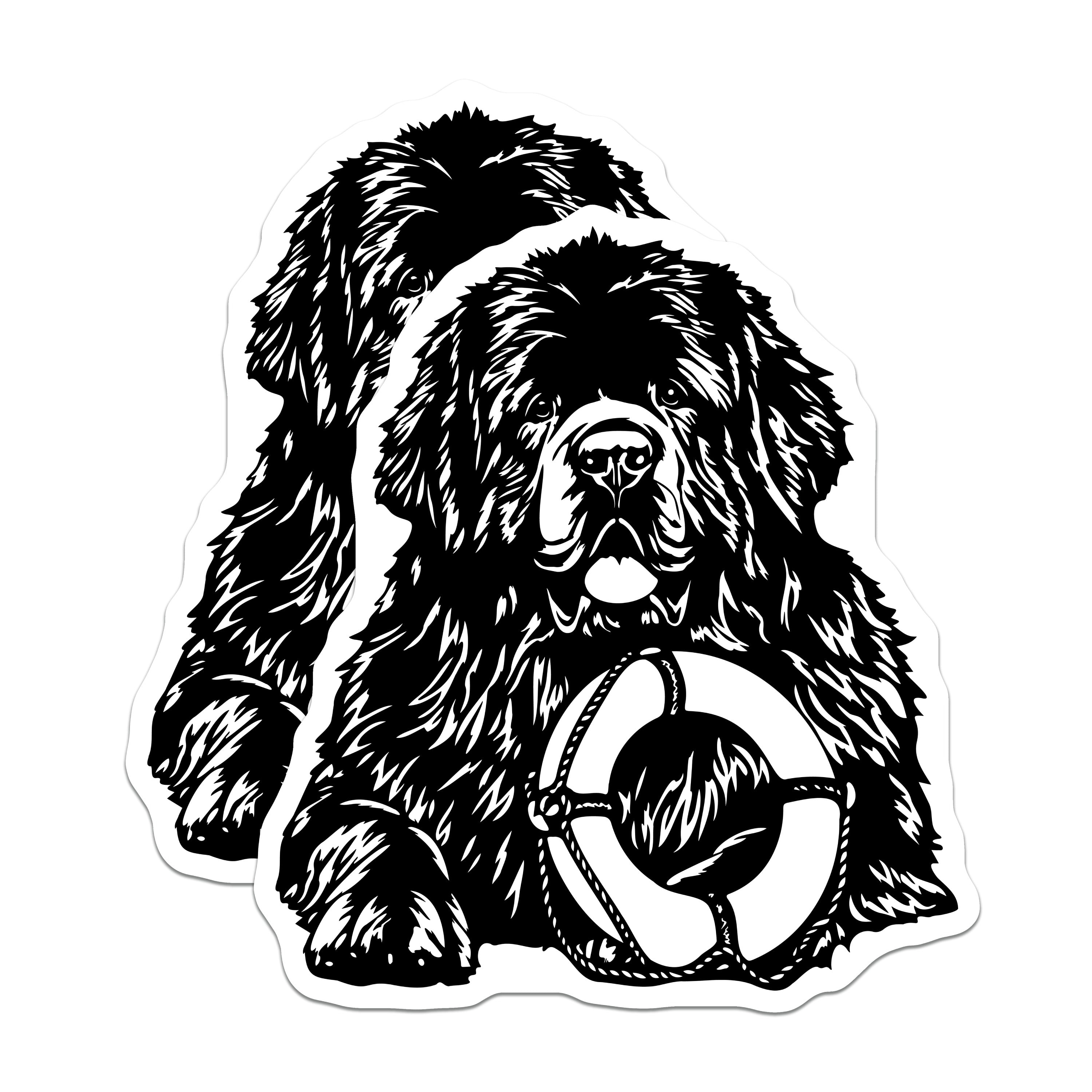 (2 Pack) Newfoundland Dog Magnets - Life Preserver Dog - Pet Lover Home Decor - 5 Inches On Longest Side - Thick Durable Magnet - Made in USA - MAG39131