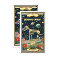 (2 Pack) Hippopotamus Skeleton Magnets - Celestial - Space Hippo Art - Astronomy ation - 5" On Longest Side - for Cars, Fridges, Toolboxes - Made in USA - MAG3668