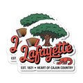 (2 Pack) Lafayette Louisiana Stickers - Cajun Country - Accordion Crawfish Tree Stickers - 5" On Longest Side - Sticks to Smooth Flat Surfaces - Made in USA - BMCS18401