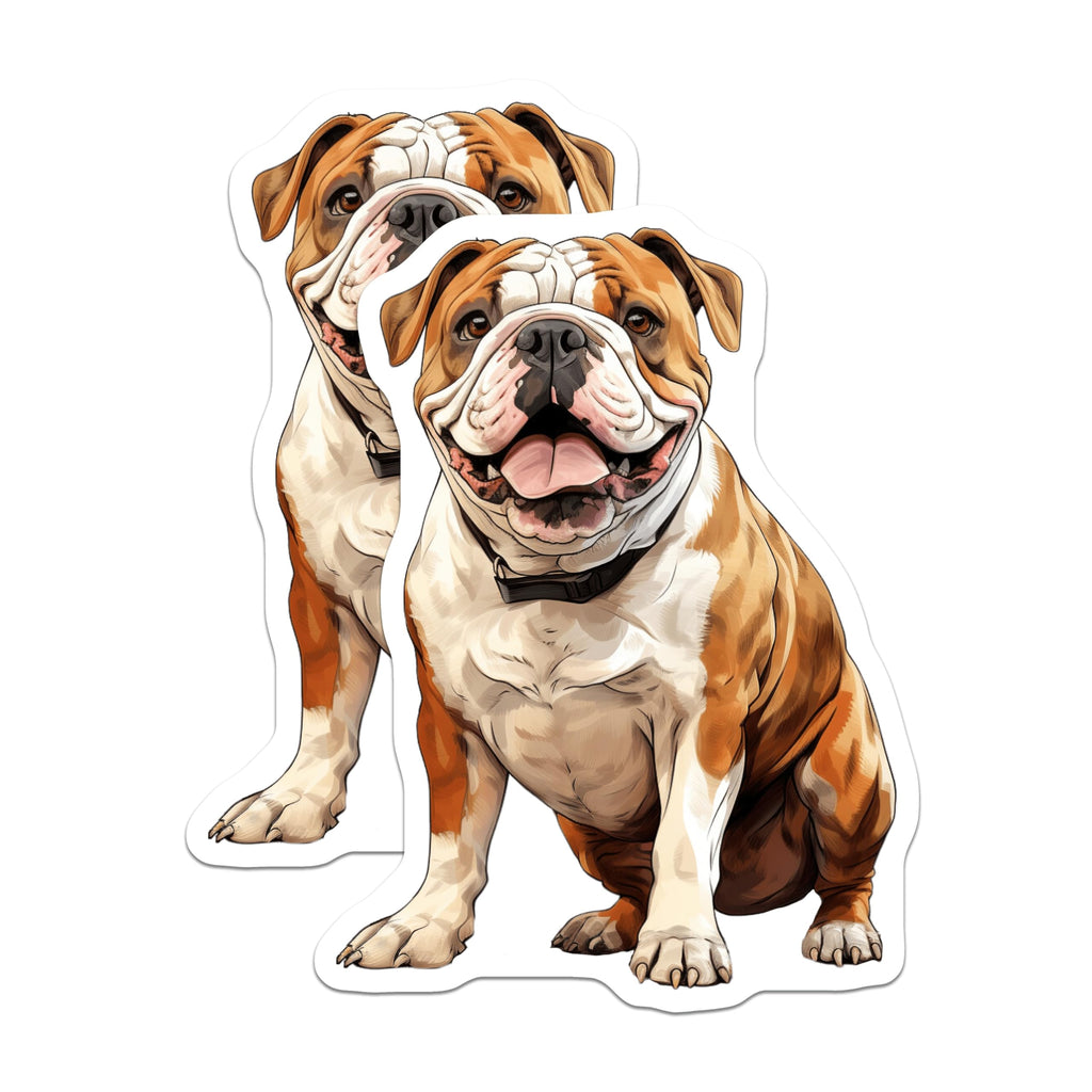 (2 Pack) Happy Bulldog Magnets - Dog Lover Kitchen Accessories - Breed Specific Decor - 5 Inches On Longest Side - Thick Durable Magnet - Made in USA - MAG26212