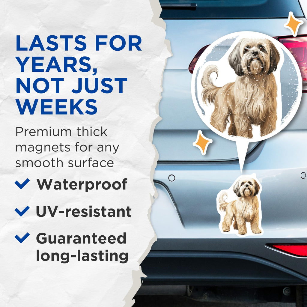 (2 Pack) Shih Tzu Magnets - Realistic Dog Art - Dog Lover Decor - 5 Inches On Longest Side - Thick Durable Magnet - Made in USA - MAG25406