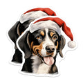 (2 Pack) Christmas Dog Magnets - Santa Hat Pup Magnets - Festive Mountain Dog Decor - Holiday Refrigerator Magnets - 5 Inches On Longest Side - Thick Durable Magnet - Made in USA - MAG27968