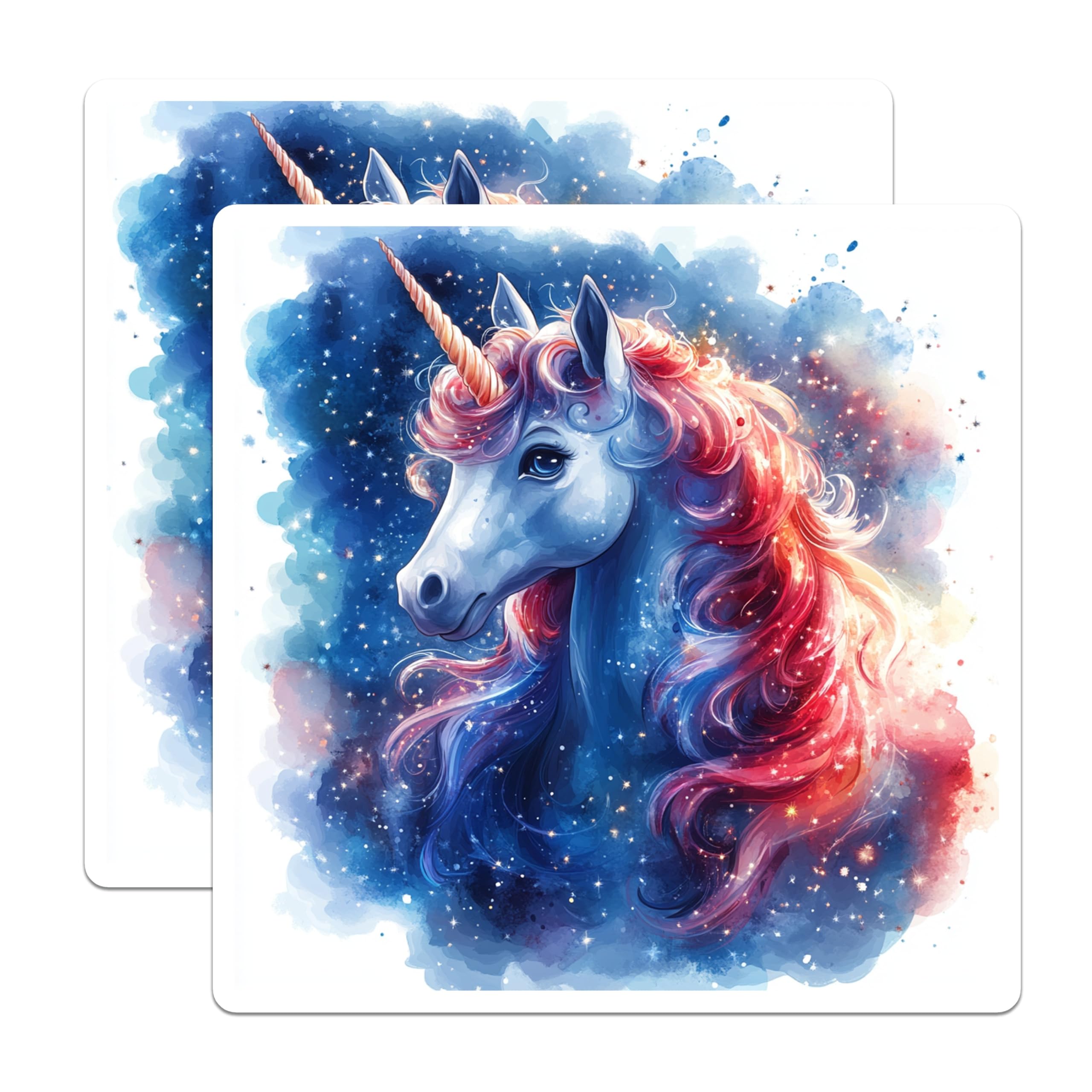 (2 Pack) Magical Unicorn Magnets - Celestial Unicorn Decor - Fantasy Creature Fridge Magnets for Kids - 5 Inches On Longest Side - Thick Durable Magnet - Made in USA - MAG29896