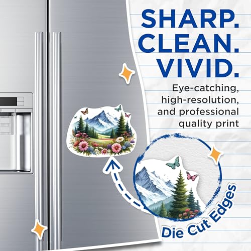 (2 Packs) Mountains Flowers Butterflies Magnets - Beautiful Scenery Outdoorsman Magnets - 5 Inches On Longest Side - Premium Magnet - for Fridges, Toolboxes, Cars - Made in USA - MAG2294