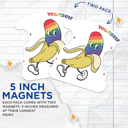 (2 Pack) Fun Baa Magnets - Rainbow Character - Unique Home Decor Magnets - Cute Kitchen Accessories - 5" On Longest Side - for Cars, Fridges, Toolboxes - Made in USA - MAG7037