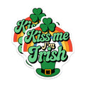(2 Pack) Kiss Me I'm Irish Stickers - Saint Patrick's Day Stickers - Irish Pride Decals with Shamrock and Rainbow - 5" On Longest Side - Sticks to Smooth Flat Surfaces - Made in USA - BMCS3921