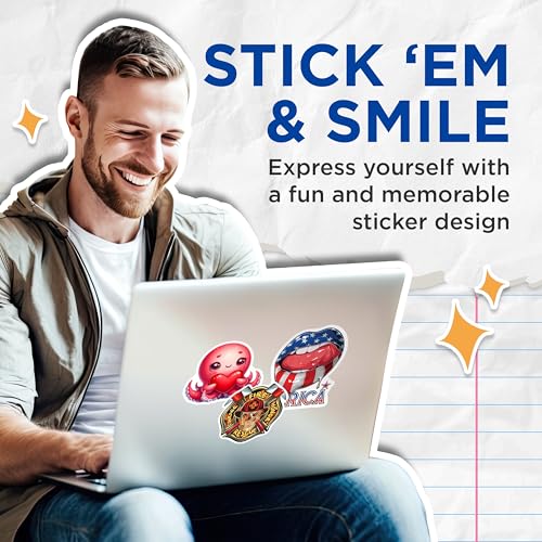 (2 Pack) Cute Octopus Heart Stickers - Marine Animal Stickers - Adorable Ocean Stickers - 5" On Longest Side - Sticks to Smooth Flat Surfaces - Made in USA - BMCS3656