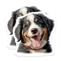 (2 Pack) Bernese Mountain Dog Puppy Magnets - Happy Dog Face Decor - Pet Lover Refrigerator Art - 5 Inches On Longest Side - Thick Durable Magnet - Made in USA - MAG23252