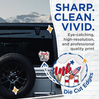 (2 Pack) Thank You Veteran Stickers - Patriotic Military - Appreciation Decals - 5" On Longest Side - Sticks to Smooth Flat Surfaces - Made in USA - BMCS8357