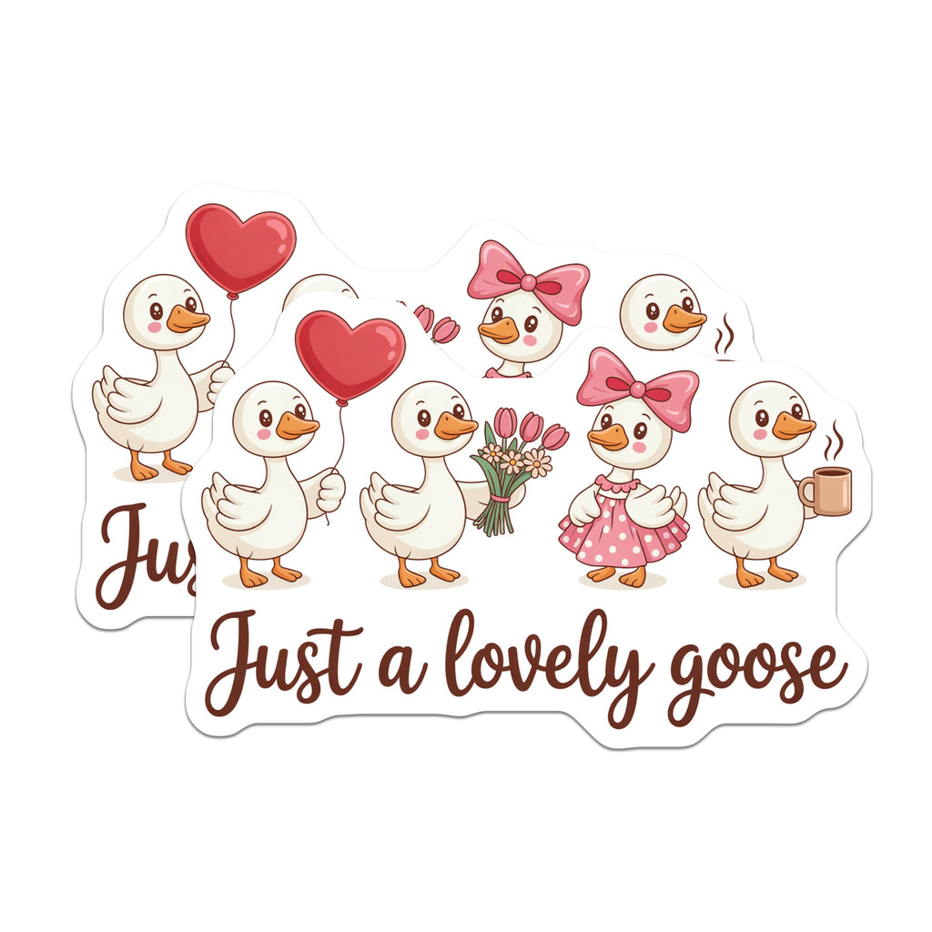 (2 Pack) Cute Goose Magnets - Kawaii Farm Animal - Lovely Goose Kitchen Decor - Whimsical Character Refrigerator Accessory - 5 Inches On Longest Side - Thick Durable Magnet - Made in USA - MAG39815