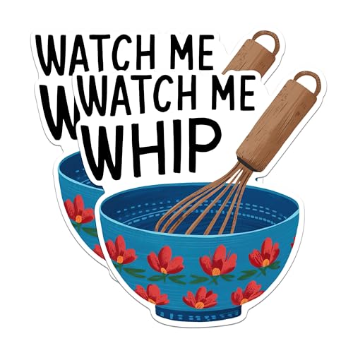 (2 Pack) Kitchen Theme Magnets - Watch Me Whip Magnets - Funny Kitchen Decor Magnets- 5" On Longest Side - for Fridges, Toolboxes, Cars - Made in USA - MAG3052