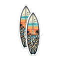 (2 Pack) Surfboard Art Magnets - Beach Sunset Decor - Tropical Island Vibes - 5" On Longest Side - Premium Magnet - for Cars, Refrigerators, Toolboxes, Lockers - Made in USA - MAG16206