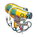 (2 Pack) Salon Squad Stickers - Hairdresser Decor - Hair Stylist Accessories Decals - 5" On Longest Side - Sticks to Smooth Flat Surfaces - Made in USA - BMCS7564