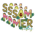 (3 Pack) Summer Vibes Decals - Avocado Design - Leopard Print Lettering - Laptop Decal - 3 Inches On Longest Side - Easy Peel & Apply - Made in USA - 3MCS7146