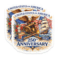 (2 Pack) 250th Anniversary Magnets - USA Patriotic Decor - American History Souvenir - 5 Inches On Longest Side - Thick Durable Magnet - Made in USA - MAG39836