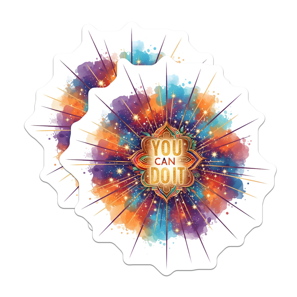 (2 Pack) You Can Do It Magnets - Inspirational Boho Art - Daily Motivation Reminder - Encouragement Decor for Desk Locker - 5 Inches On Longest Side - Thick Durable Magnet - Made in USA - MAG36475