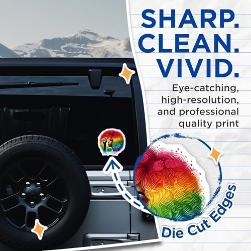 (2 Pack) Afro Rainbow Pride Stickers - 5" On Longest Side - Sticks to Smooth Flat Surfaces - Made in USA - BMCS9054 - BMCS9054