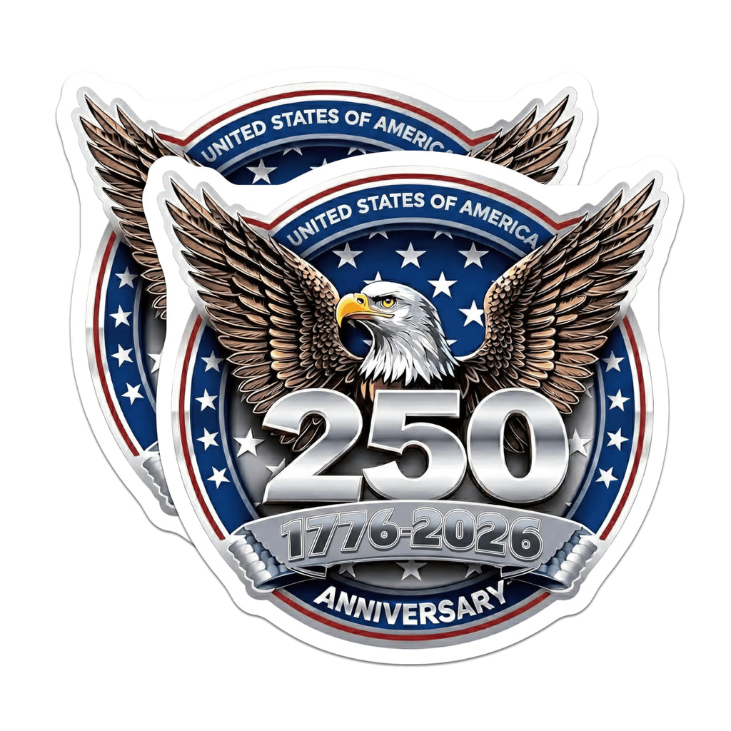 (2 Pack) USA 250th Anniversary Magnets - Patriotic American Eagle - 1776 2026 Commemorative Decor - 5 Inches On Longest Side - Thick Durable Magnet - Made in USA - MAG29007