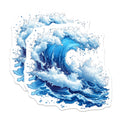 (2 Pack) Crashing Ocean Wave Magnets - Beach House Refrigerator Magnet - Sea Lover Aesthetic Decor - 5 Inches On Longest Side - Thick Durable Magnet - Made in USA - MAG25377