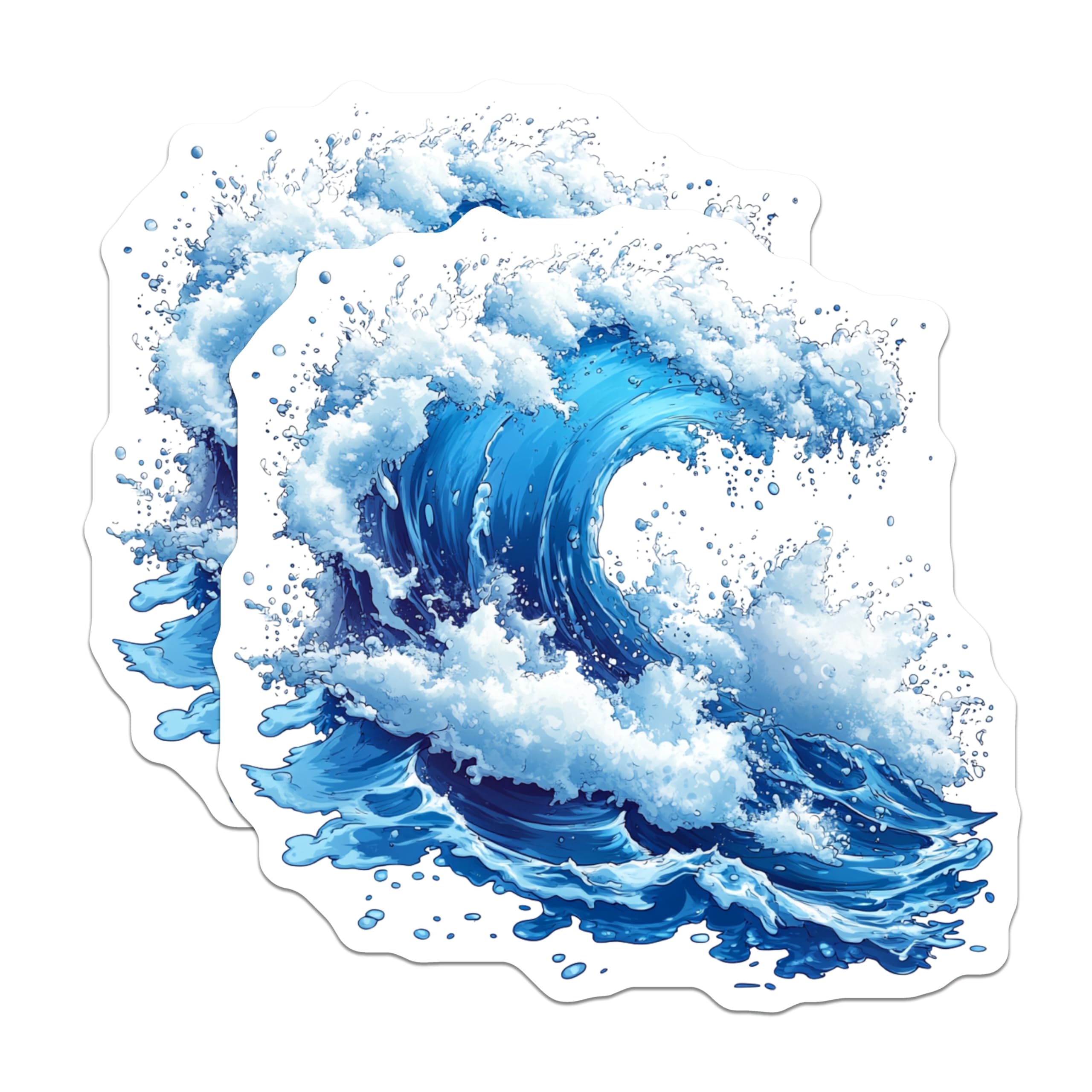 (2 Pack) Crashing Ocean Wave Magnets - Beach House Refrigerator Magnet - Sea Lover Aesthetic Decor - 5 Inches On Longest Side - Thick Durable Magnet - Made in USA - MAG25377