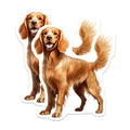 (2 Pack) Golden Retriever Magnets - Happy Dog Smiling - Pet Lover Decor for Fridge and Locker - 5 Inches On Longest Side - Thick Durable Magnet - Made in USA - MAG30077