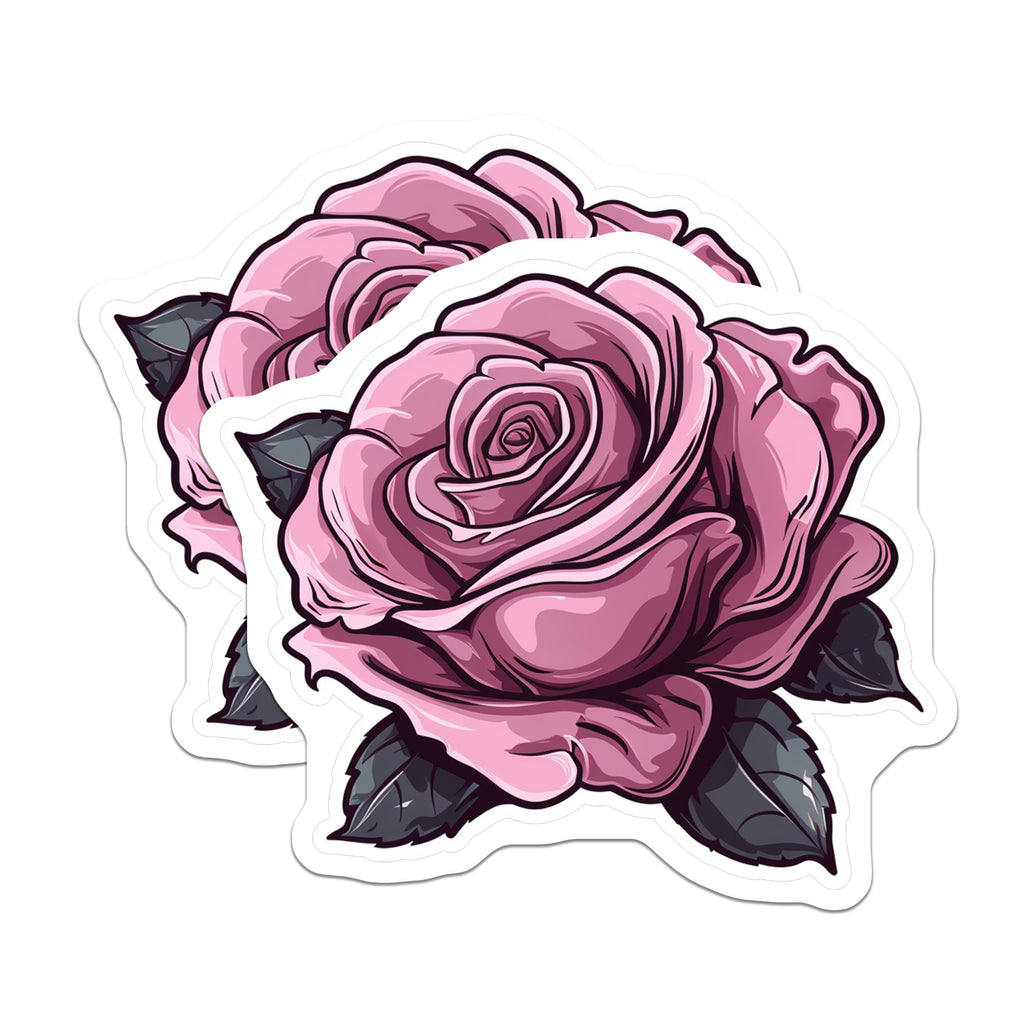 (2 Pack) Pink Rose Magnets - Dark Floral Decor - Gothic Flower Art - Edgy Aesthetic Fridge Magnets - 5 Inches On Longest Side - Thick Durable Magnet - Made in USA - MAG39118