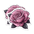 (2 Pack) Pink Rose Magnets - Dark Floral Decor - Gothic Flower Art - Edgy Aesthetic Fridge Magnets - 5 Inches On Longest Side - Thick Durable Magnet - Made in USA - MAG39118