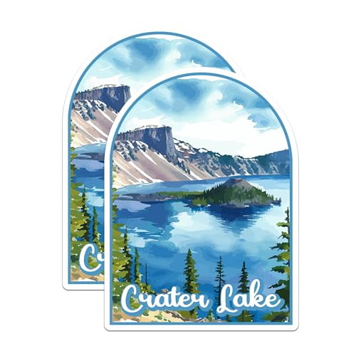(2 Pack) Crater Lake National Park Bumper Magnet - US National Park - Choose from 63 Parks - 5" On Longest Side - Decal for Car Bumper, Laptop, Water Bottle, Wall, and Window - MAG1547