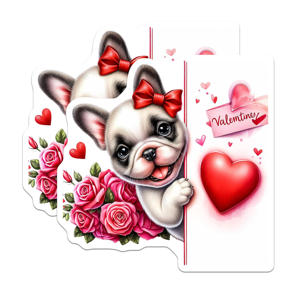 (2 Pack) French Bulldog Magnets - Valentines Dog Decor - Cute Puppy Heart Magnets - 5" On Longest Side - Premium Magnet - for Cars, Refrigerators, Toolboxes, Lockers - Made in USA - MAG14601