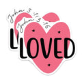 (2 Pack) Loved Heart Magnets - Inspirational Quote Magnets - Christian Home Decor - 5" On Longest Side - for Cars, Refrigerators, Toolboxes, Lockers - Made in USA BMCS3112