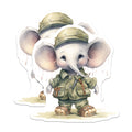 (2 Pack) Safari Elephant Magnets - Cute Animal Magnets - Fridge Magnets - 5" On Longest Side - Premium Magnet - for Cars, Refrigerators, Toolboxes, Lockers - Made in USA - MAG17071