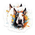(2 Pack) Watercolor Dog Magnets - Happy Pet Art - Dog Lover Fridge Decor - 5 Inches On Longest Side - Thick Durable Magnet - Made in USA - MAG25835