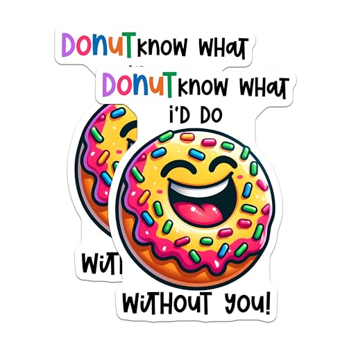 (2 Pack) Cute Donut Love Magnets Magnets - Funny Donut Themed - Colorful Magnet Design - 5" On Longest Side - Made in USA - Sticks to Refrigerators & Metal Surfaces - MAG8783
