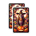 (2 Pack) Halloween Owl Magnets - Witch Hat Owl on Jack O Lantern - Spooky Moon Night Scene - Fantasy Creature Decor - 5 Inches On Longest Side - Thick Durable Magnet - Made in USA - MAG21568